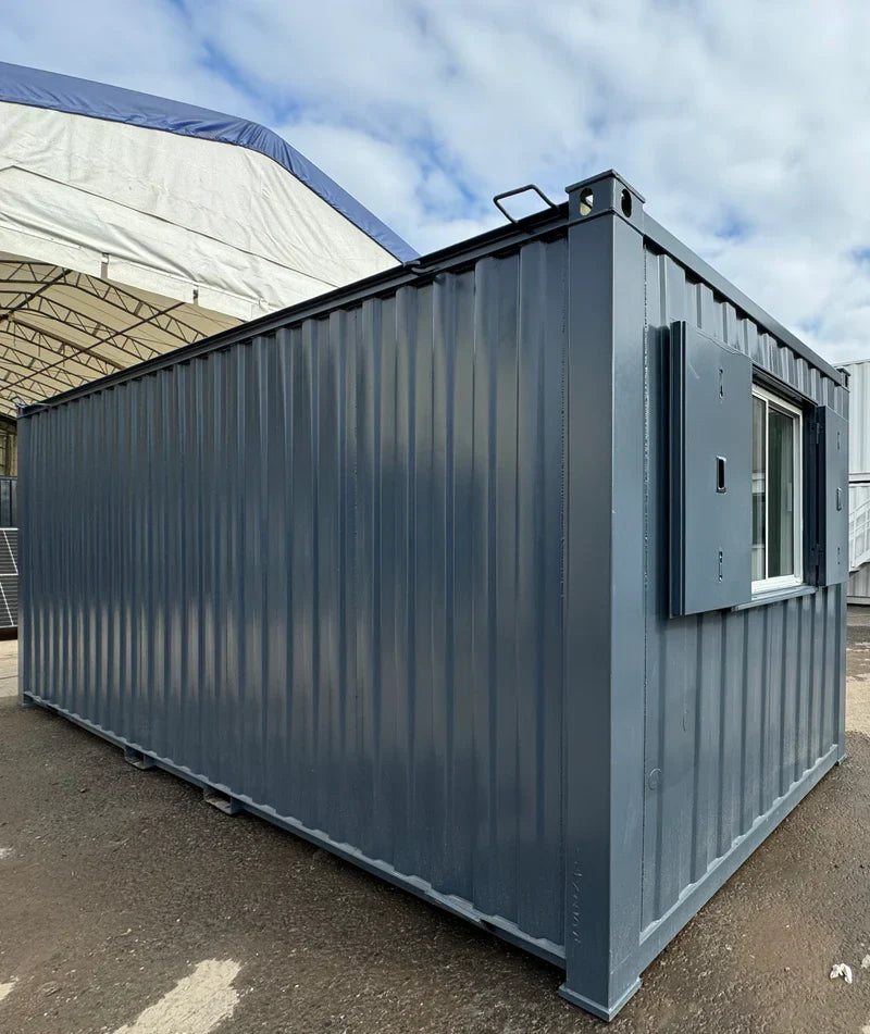 21ft x 8ft Container Office Cabin | Portable Anti-Vandal Building