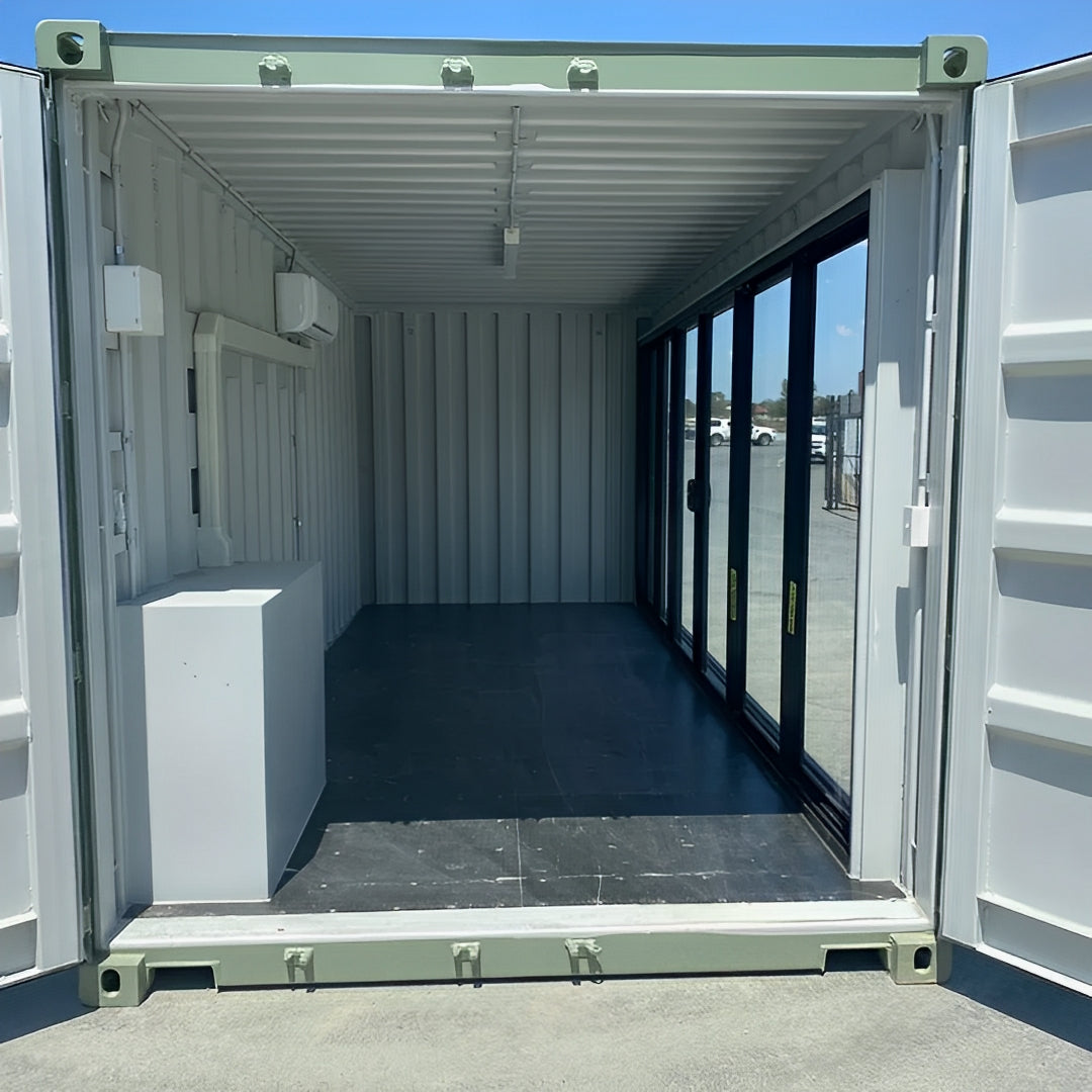 Modified 20FT container office with Glass door & AC