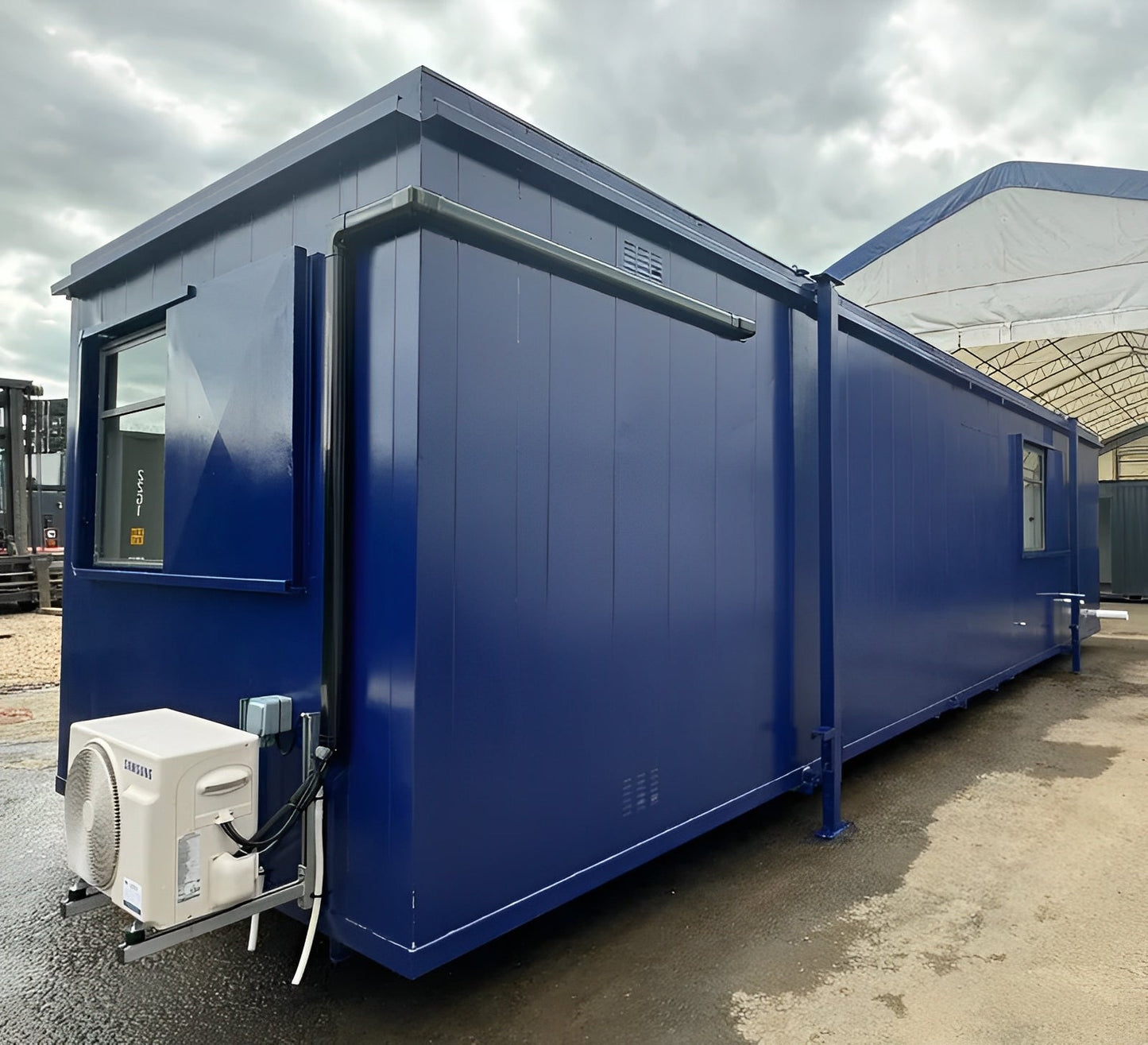 Custom 32Ft × 10ft Cabin Office + Canteen + 1+1 WC Wash Rooms Anti-Vandal