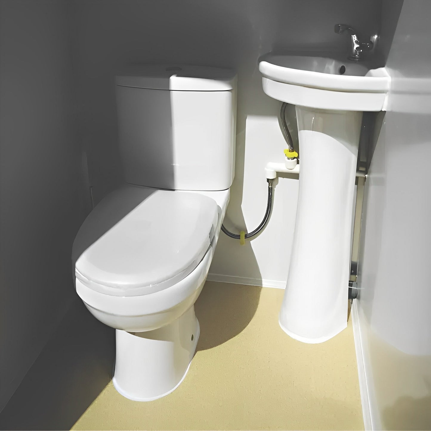 Dual Portable Toilet And Bathroom (Mobile Restroom w Sink 110V)