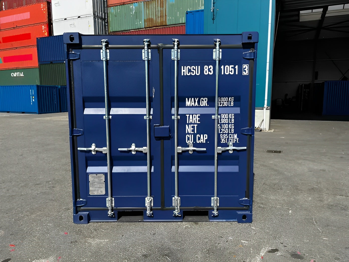 8Ft Shipping Container One Trip Blue