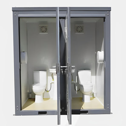 Dual Portable Toilet And Bathroom (Mobile Restroom w Sink 110V)