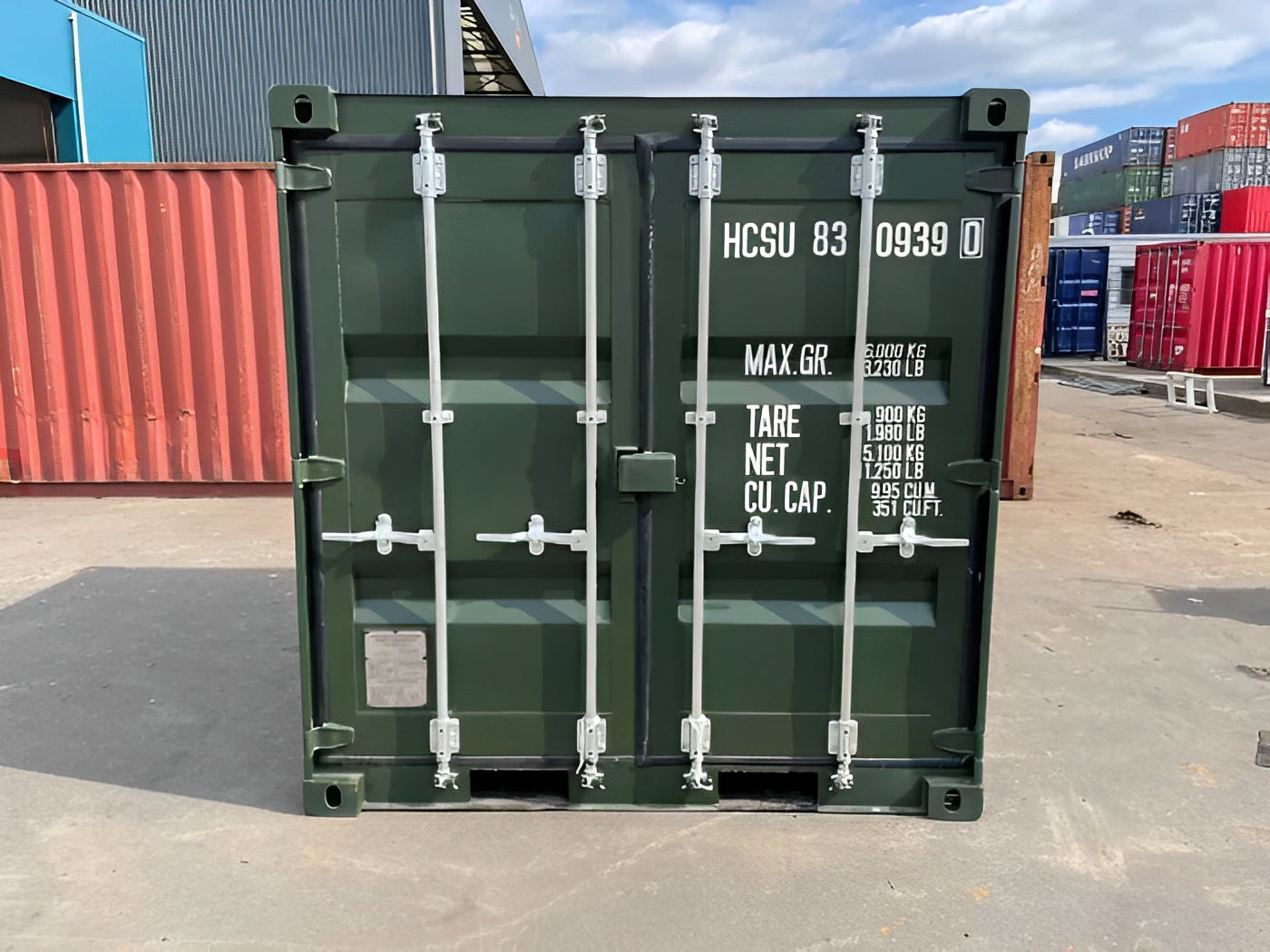 8Ft One Trip Shipping Container (Green)