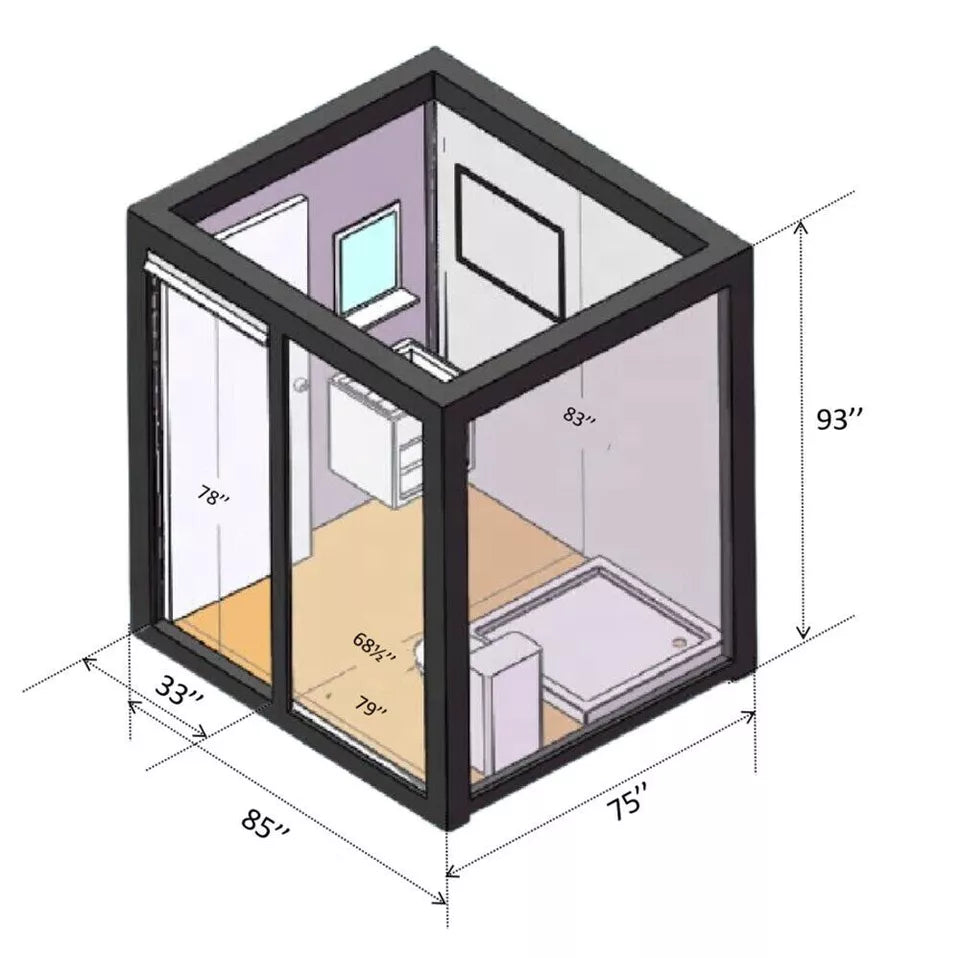 Portable Restroom, Bathroom, Mobile Toilet With Shower And Sink